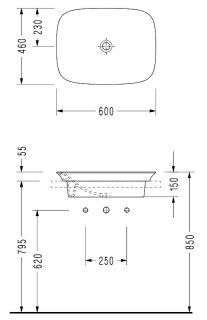 Раковина Serel Hera HR33DXS110H для установки в столешницу 60см белый